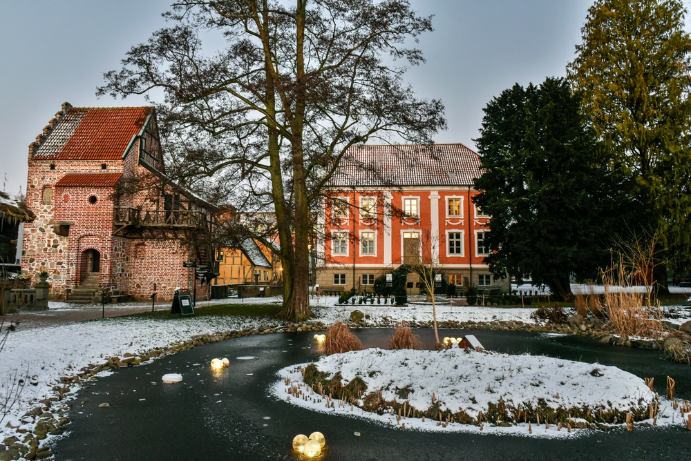 Vinter i friluftsmuseet på Kulturen i Lund. Foto: Viveca Ohlsson/Kulturen
