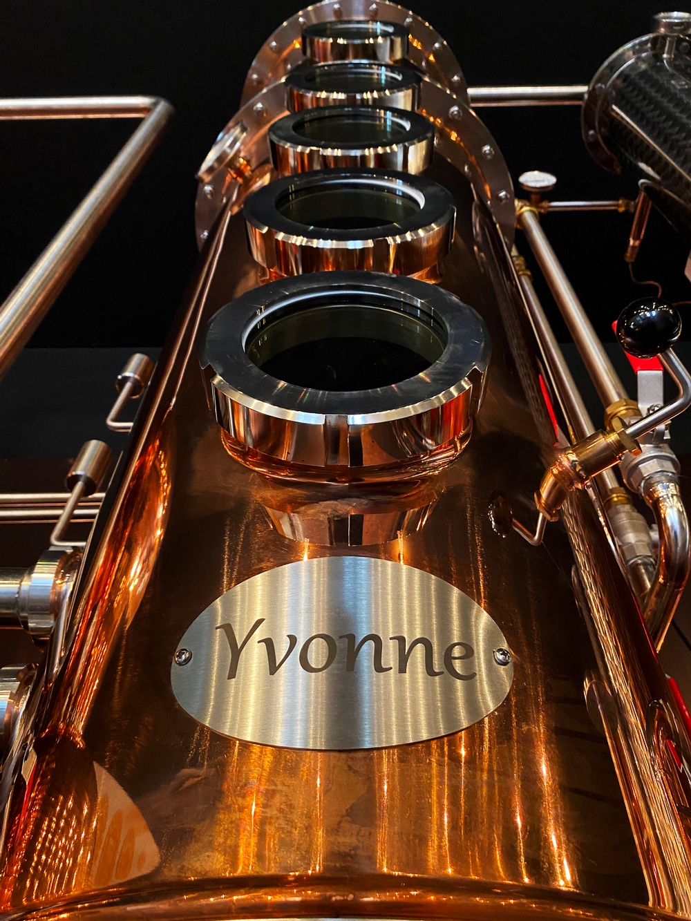Hand hammered copper still, 1.000 l. Named after Jon Hillgrens mother Yvonne, who has contributed to Hernö Gins development from the start. The copper still Yvonne is working side by side with Marit and together they are responcible for the main production of Hernö Gin from April 2021.