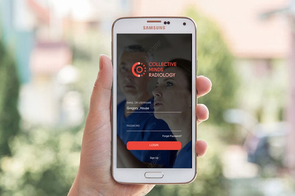 Collective Minds Radiology lätt tillgänglig i telefonen