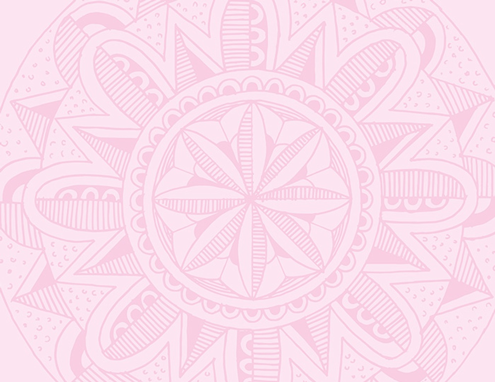 Grafik. Ett mönster efter en äggostform i olika rosa konturer mot en ljusrosa bakgrund. 