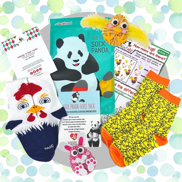 April 2024 Panda Pals Kids Socks (with Extras)