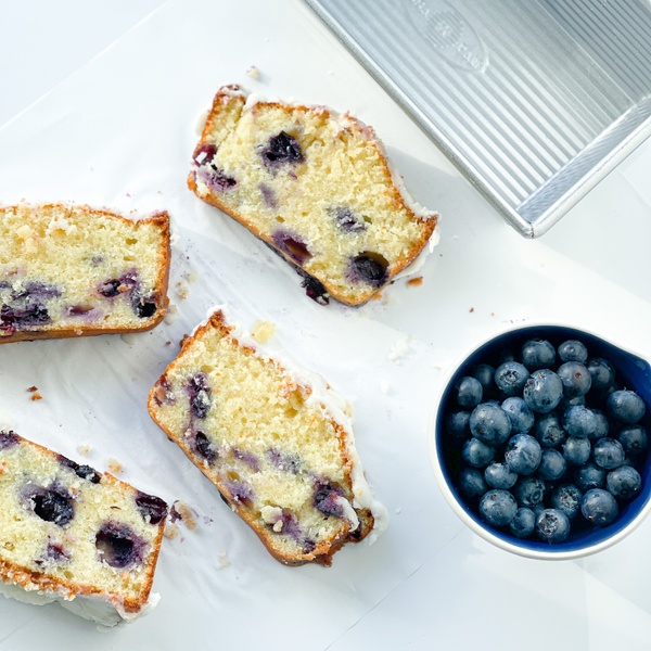 Blueberry Pound Cake with Lemon Icing