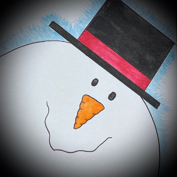 December 2021  Watercolor Canvas Snowman