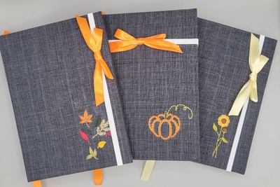 Handmade, Hand-bound Blank Notebook, Journal, Set of Three Photo 2