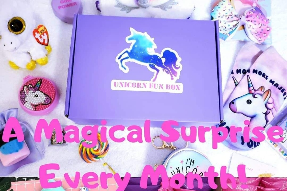 Unicorn Fun Box is a great and fun monthly gift for all ages and includes a variety of items to put a smile on every face