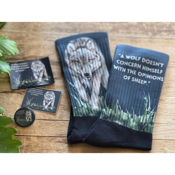 March Sub Sox (Crew Socks) - Wolf