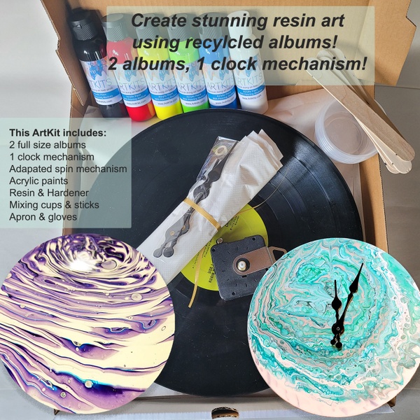 Resin Spin Art  - Includes Album & Clock Mechanism!