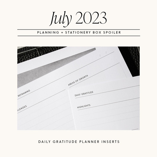 July 2023 Planning + Stationery Box