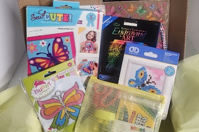 Butterfly themed box of craft kits for ages 10-12.