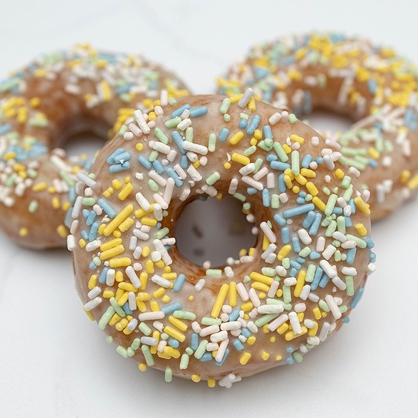 Vanilla Glazed Funfetti Donuts