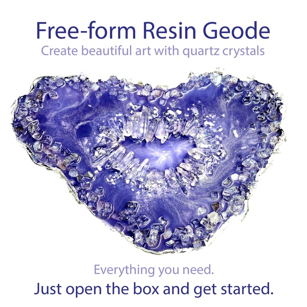 Free Form Resin Geode Art Kit w/Quartz Healing Crystals