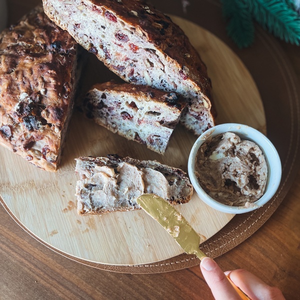 Savory Cranberry Nut Bread with Cinnamon Honey Butter - December Holiday Box