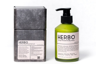 RELAX + DETOX RITUAL PACK (BATH SALTS AND BODY LOTION) SKIN CARE ROUTINE WITH HEMP BY HERBO Photo 1