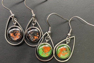 Monthly, hand-crafted pair of sustainable earrings from Iron Oxide & Art Photo 1