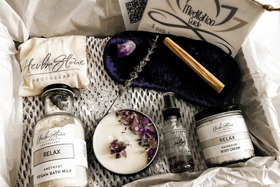 Natural + Vegan Crystal Infused DELUXE Wellness Box | Self-Care for Body + Mind + Spirit Photo 1