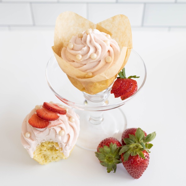 Lemon Cupcake With Strawberry Buttercream