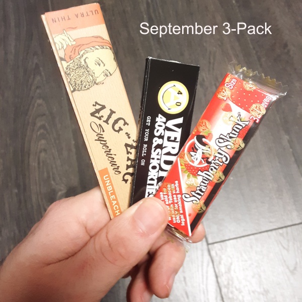 3-Pack Montly Rolling Paper Subscription - Setptember 2020