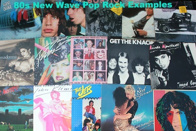 Sample of types of 1980s era pop rock box option.  These are just examples, not the exact records that you would receive.