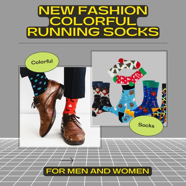 New Fashion Trendy Colorful Running Socks for Men and Women