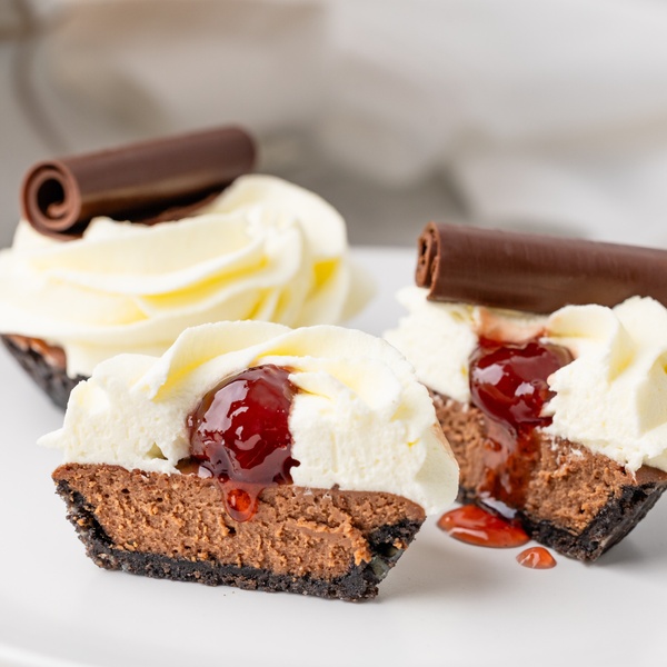 December 2023- Black Forest Mini Cheesecakes