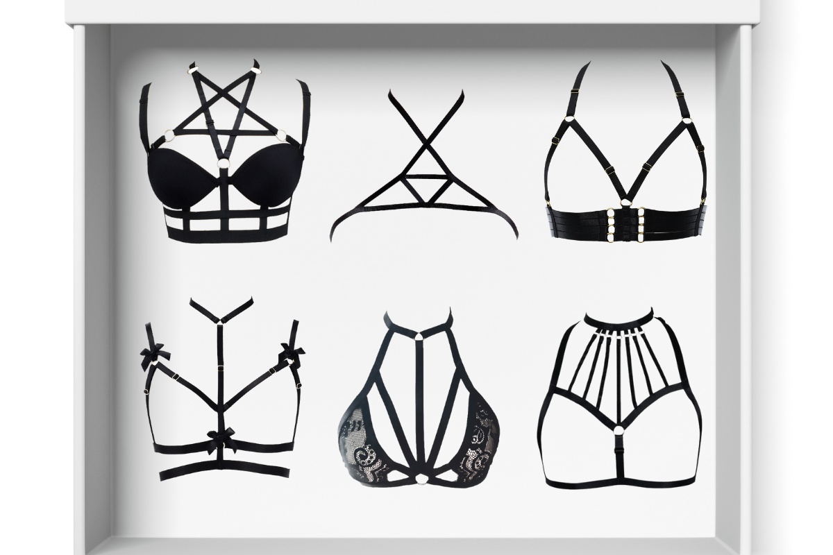 PLATINUM PLAN-FREE SHIPPING!!! 6 MIXED HARNESS AND CAGE BRAS Photo 1