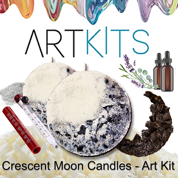 Crescent Moon Candles Art Kit (makes 2 large candles!)