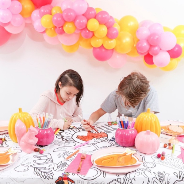 Thanksgiving Coloring Table Cover Collage