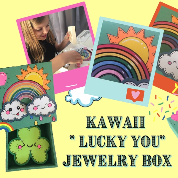 March - Kawaii "Lucky You" Rainbow Jewelry Box