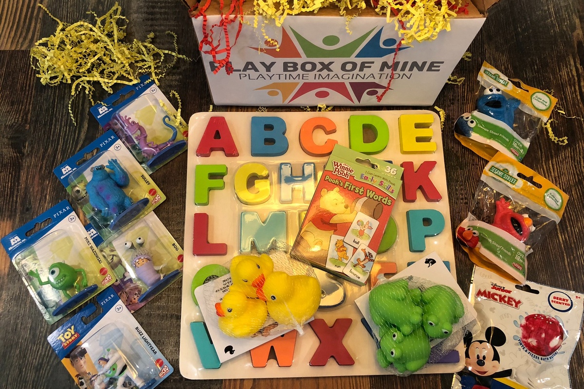Baby Box Example. A different variation of toys each month. The latest most popular items in baby toys for funtime, bathtime, anytime!