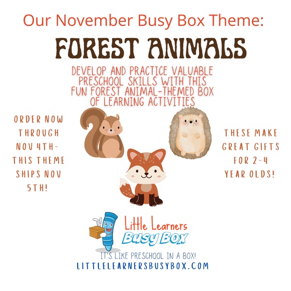 November 2022- Forest Animals Themed Busy Box