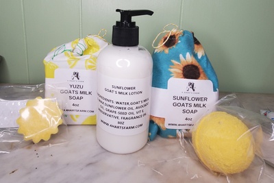 Handmade goats milk soap and bath products