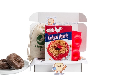 Spring Donut Box.  Each box contains a food story, artisanal food goods, and a $5 donation to fight hunger in Buffalo NY