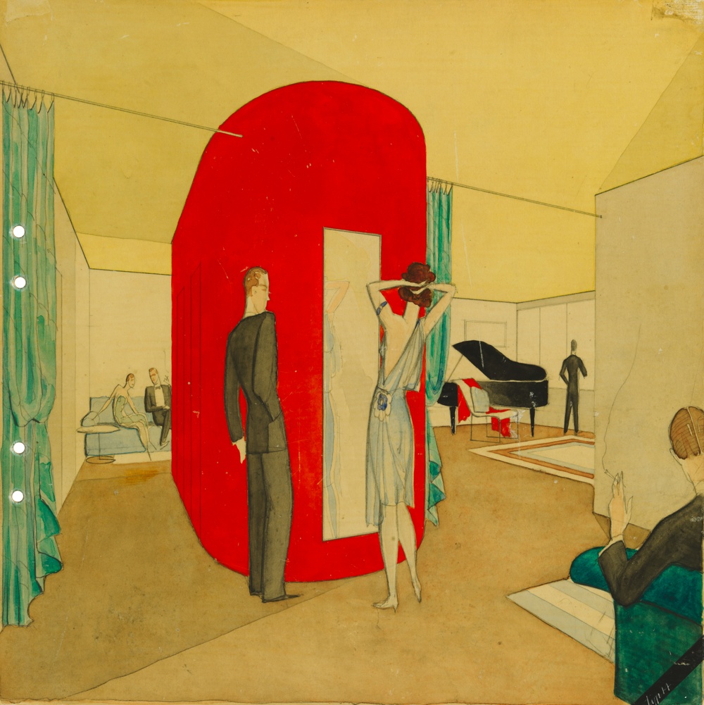  Apartment, Stockholm exhibition 1930. Color perspective. 