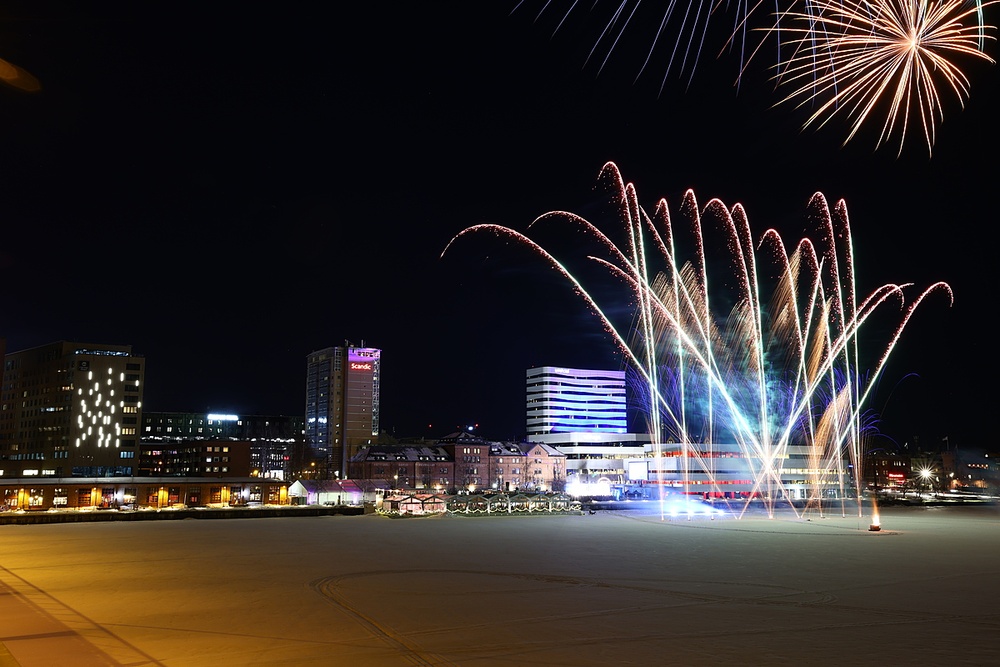 Fireworks at the opening of Rally Sweden. Foto: Colin McMaster/McKlein