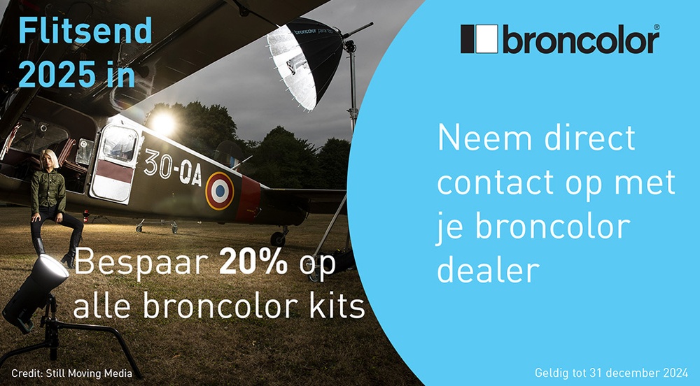 Ga Flitsend 2025 in met een korting van 20% op alle broncolor-Kits