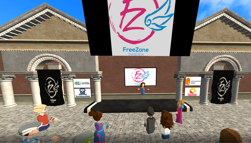 Viktoria Nordén från Freezone Sweden hälsar välkommen till VR-konferensen.
