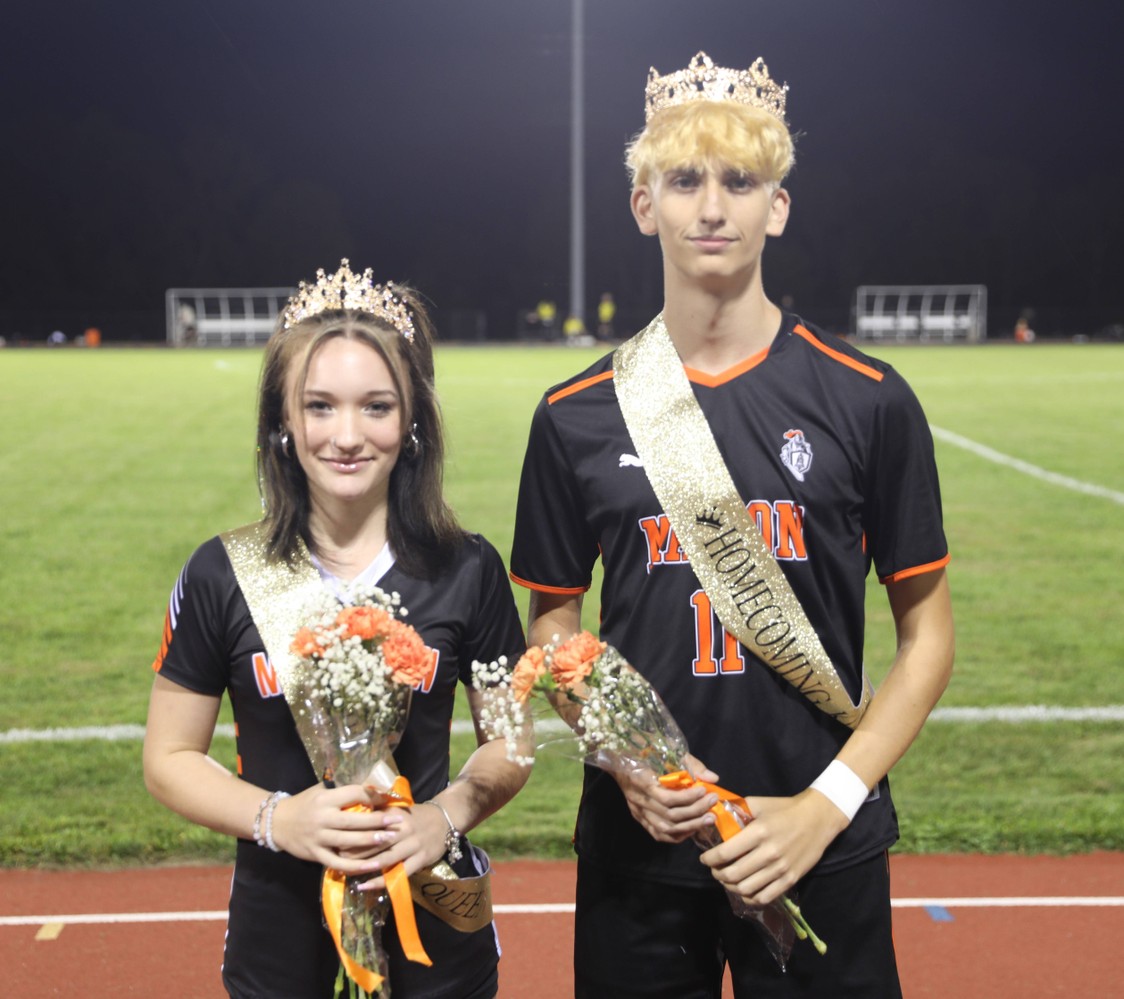 Homecoming Queen and King at soccer game