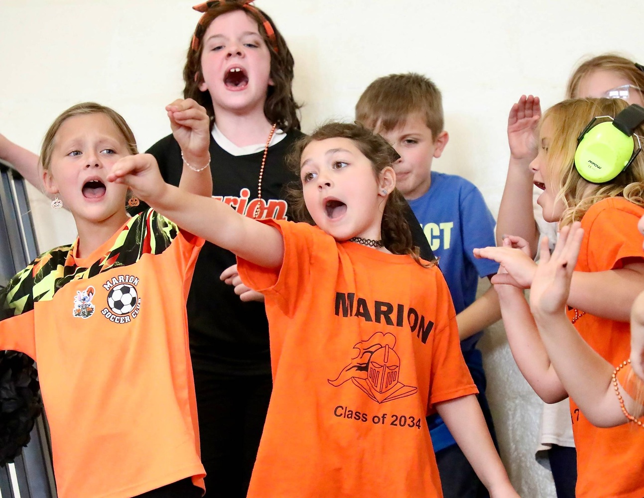 Students at a pep assembly