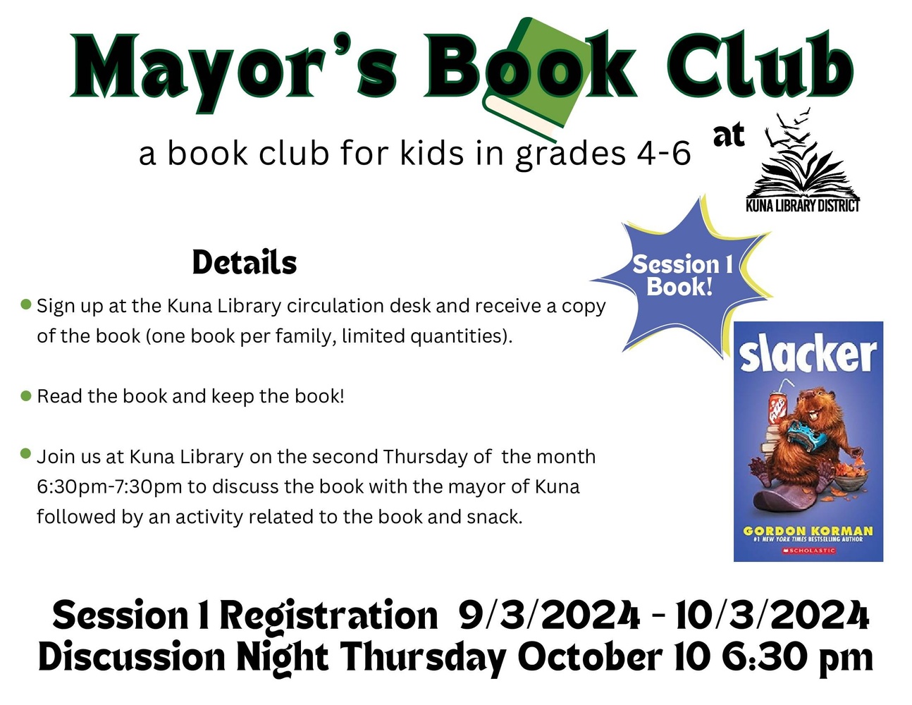 Mayor's Book Club flyer