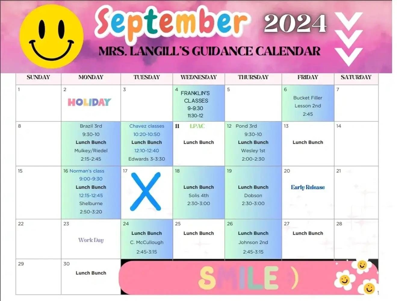 Langill September Calendar