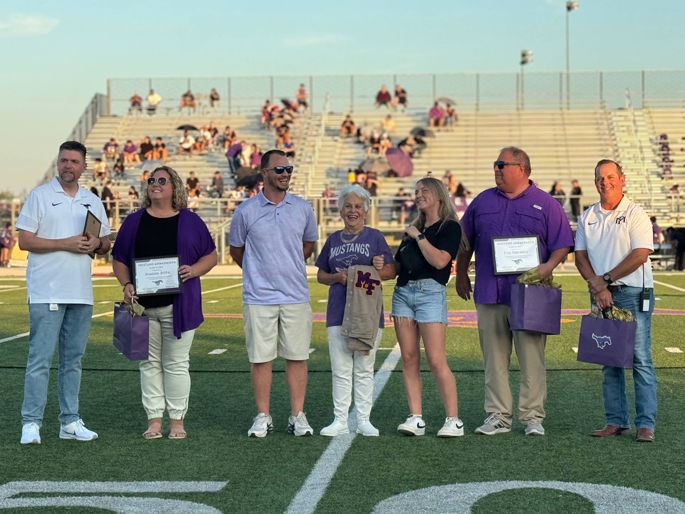 Mustang Ambassadors Honored at Homecoming Game