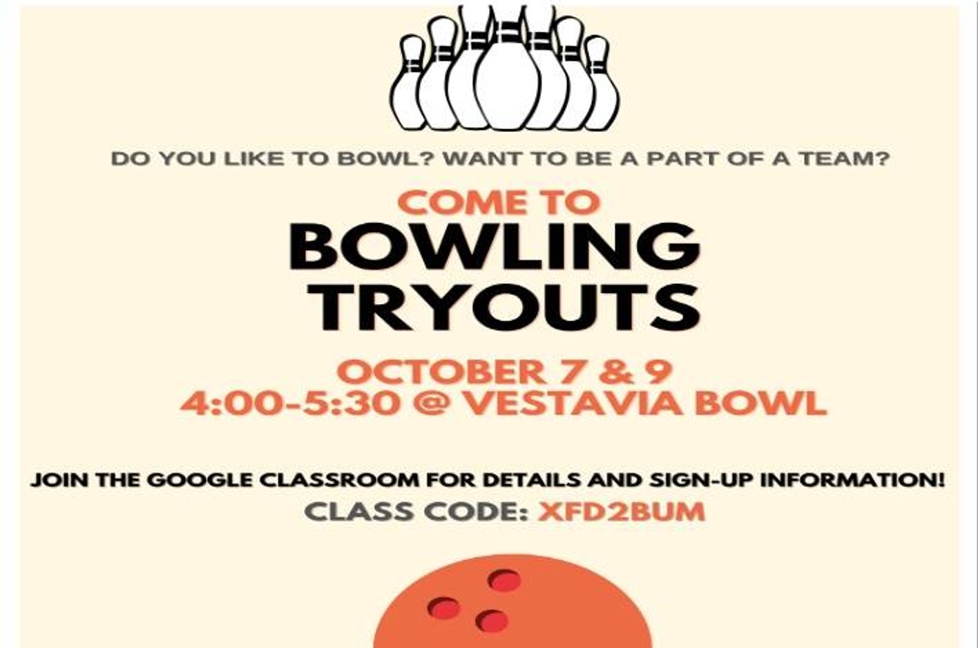 Bowling tryouts