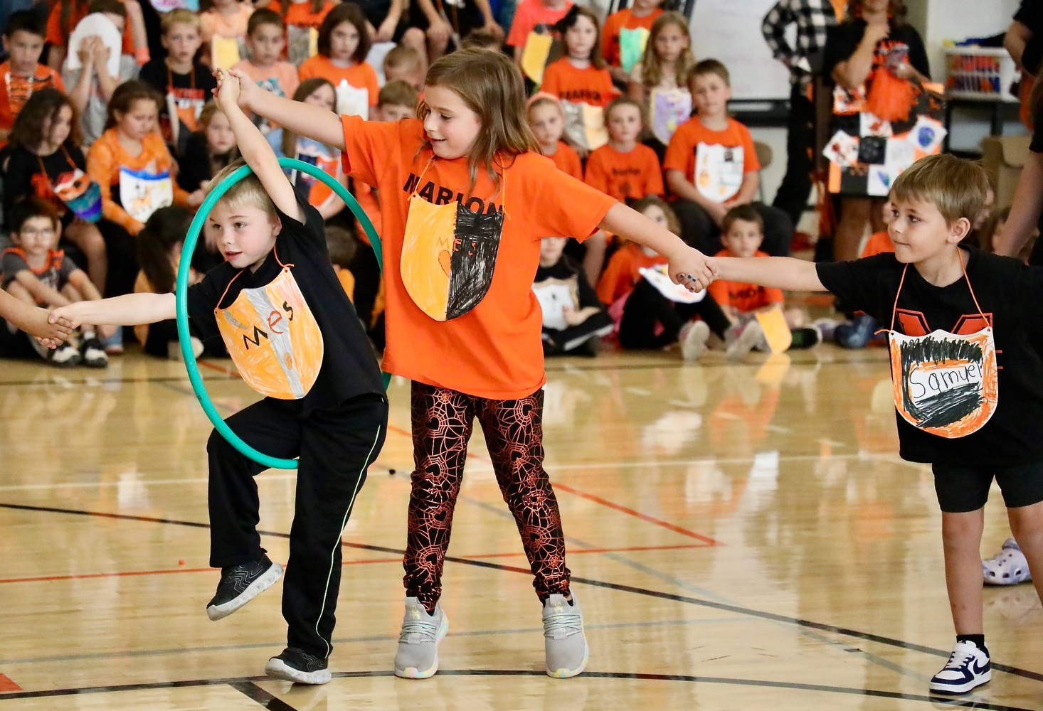 Students at a pep assembly