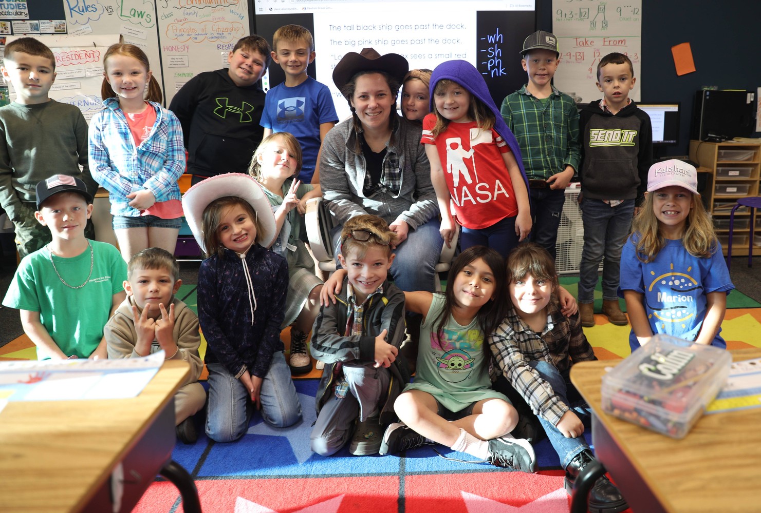 Students and staff dressed up for Country Living Day