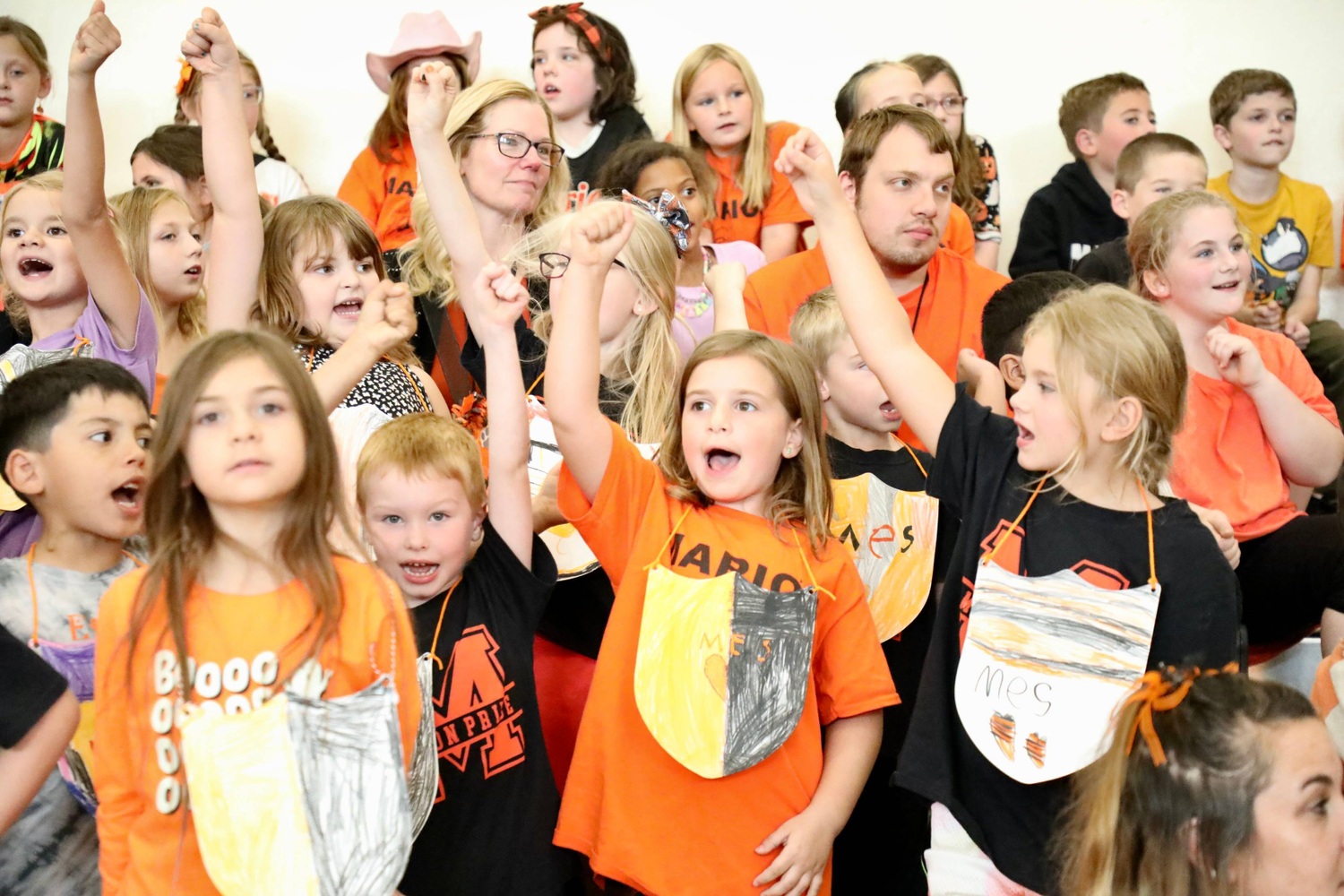 Students at a pep assembly