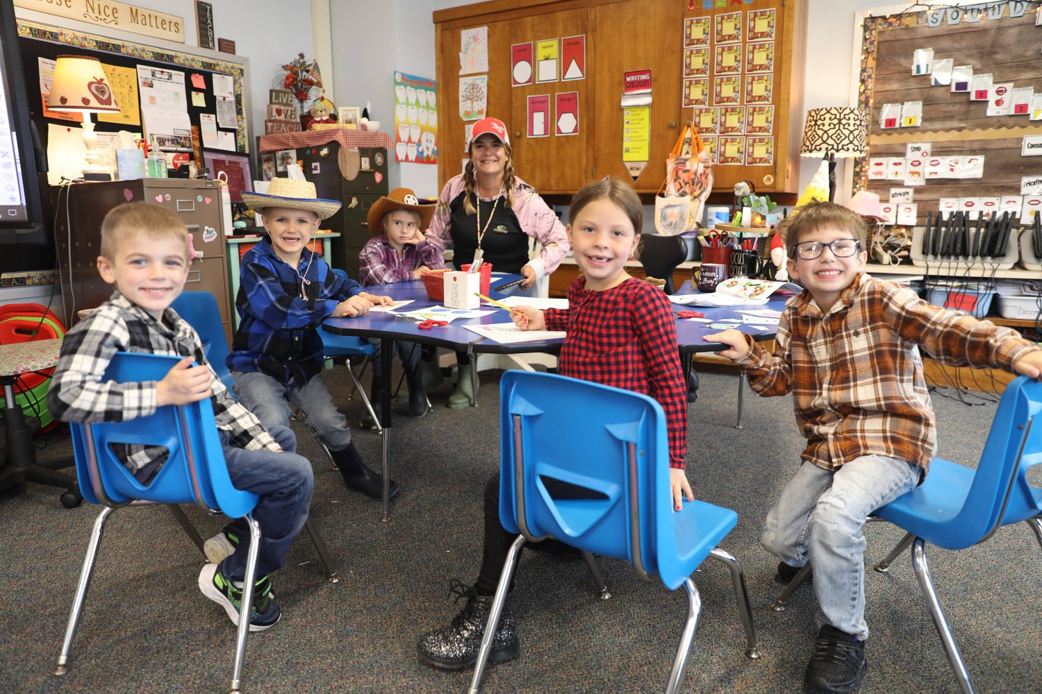 Students and staff dressed up for Country Living Day