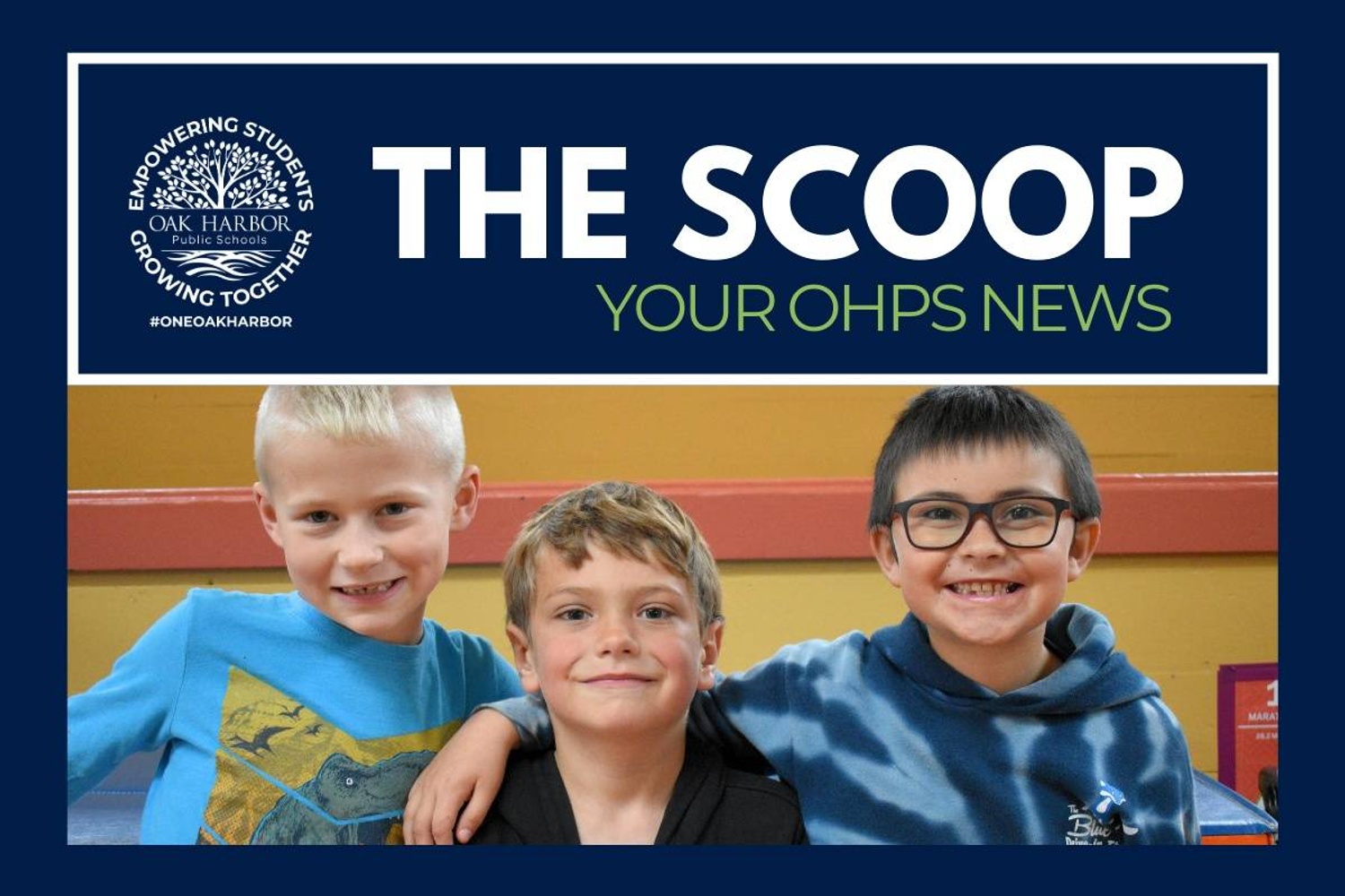 the scoop newsletter image of three elementary school boys 