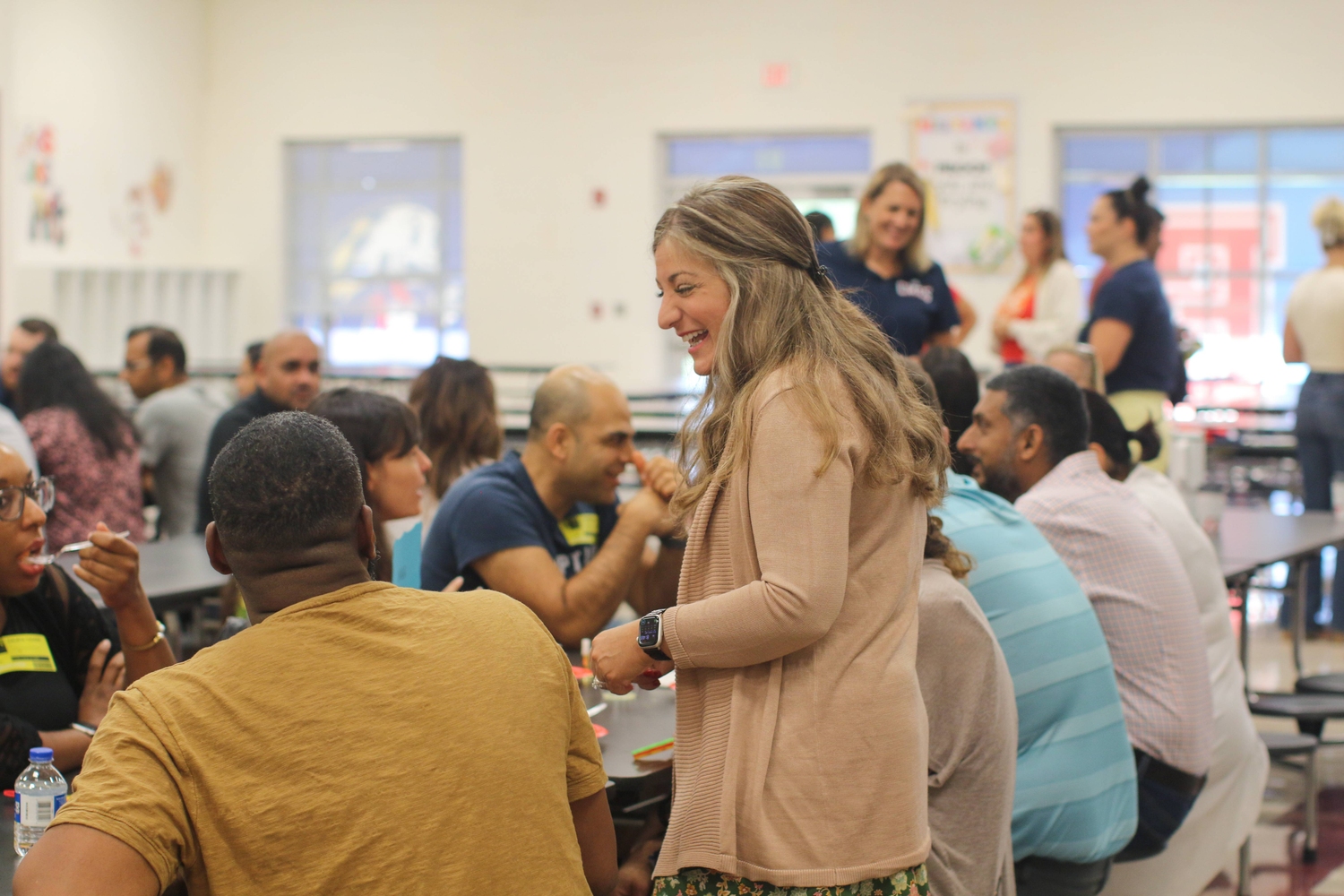 A principal talking to parents.