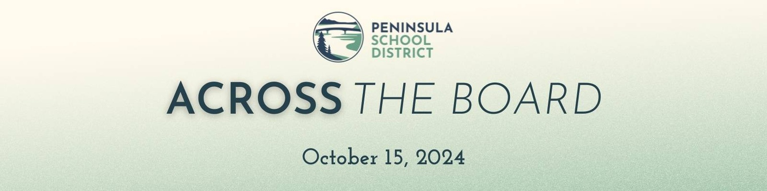 A graphic with a gradient green background, with the PSD logo that says "Across the Board October 15, 2024"