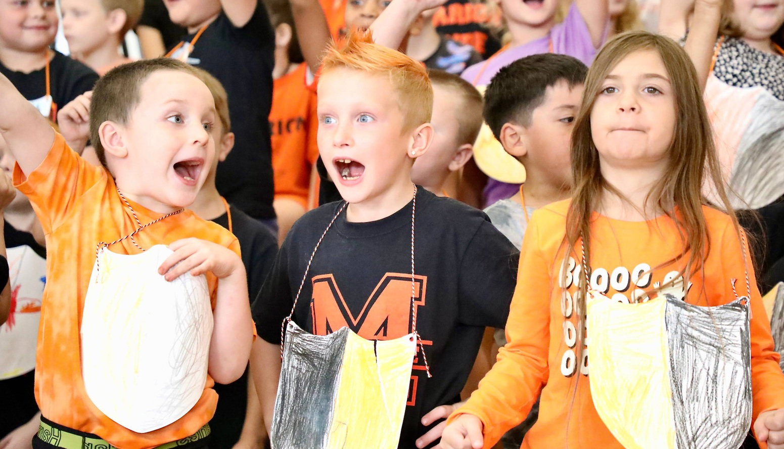 Students at a pep assembly